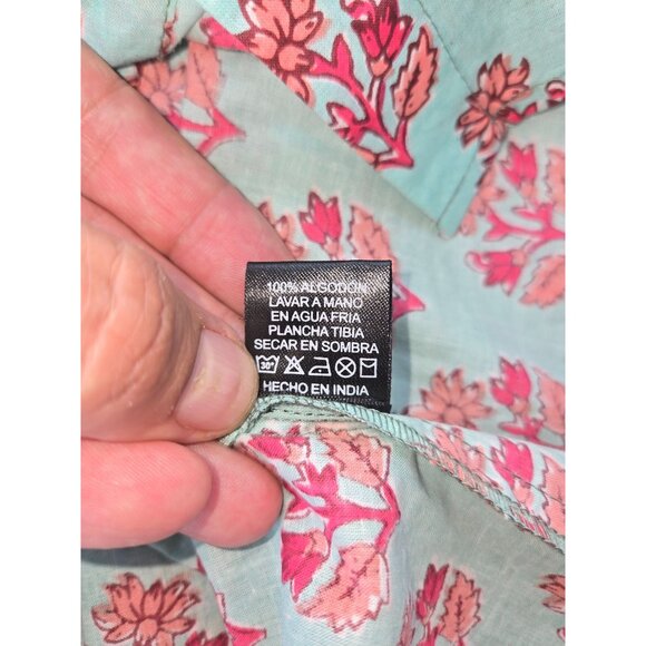 Deepti S.C. Mens Turquoise Floral Print Shirt XL NWT NEW - Picture 7 of 9